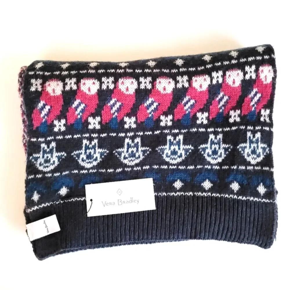 Vera Bradley Night Owls Cozy Scarf Blue Women's Adult